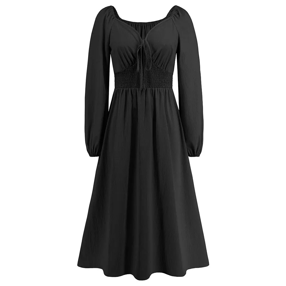 Women's Casual Graceful Long Sleeve Dress Dresses