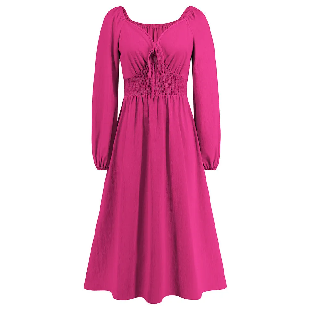 Women's Casual Graceful Long Sleeve Dress Dresses