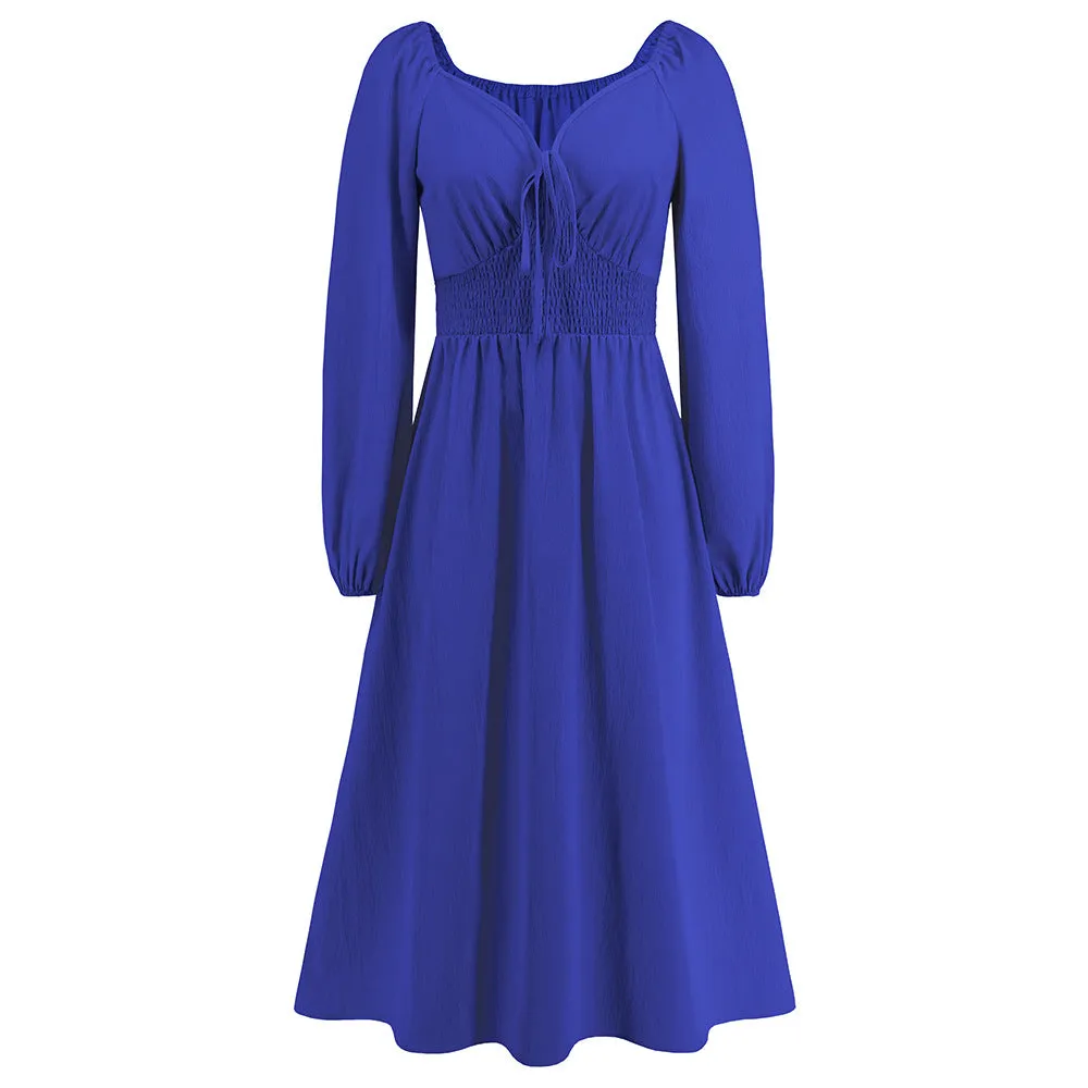 Women's Casual Graceful Long Sleeve Dress Dresses