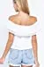 Women's Off Shoulder Lace Trim Smocked Details Top